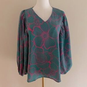 Periwinkle Collection Poly Puff Sleeves Blouse